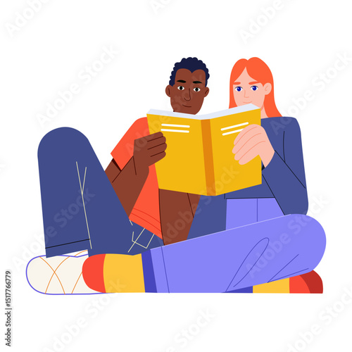 A flat style illustration showing cultural harmony
