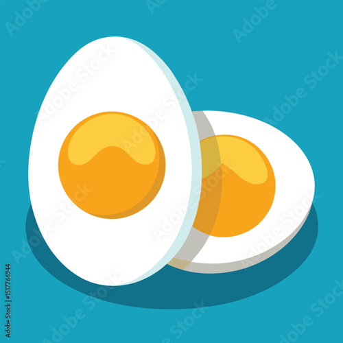 Boiled Egg Halves Vector fried egg vector illustration
