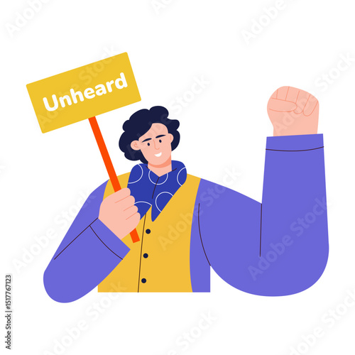 A flat style illustration showing break silence