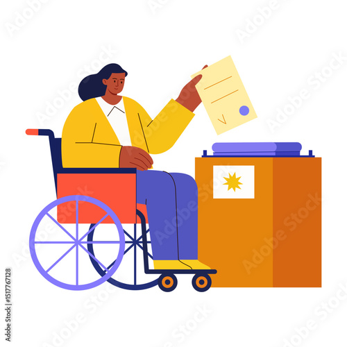 A flat style illustration showing disability rights