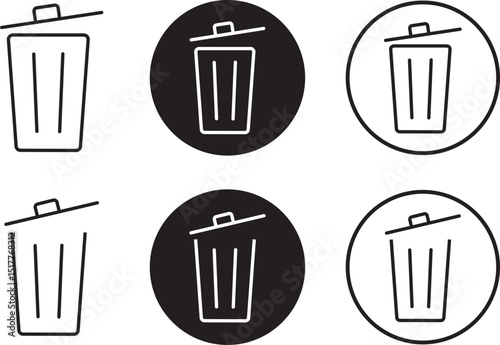 delete icons set vactor. trash can icon symbol, Vector isolated icons Recycle basket icon, vector illustration on transparent vactor,
