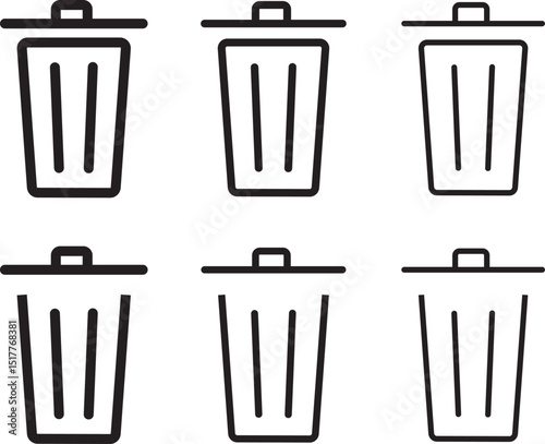 Trash bin icons. trash can icon, Vector isolated icons Recycle basket icon, vector illustration on transparent,
