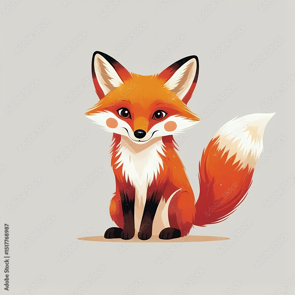 Obraz premium red fox cartoon