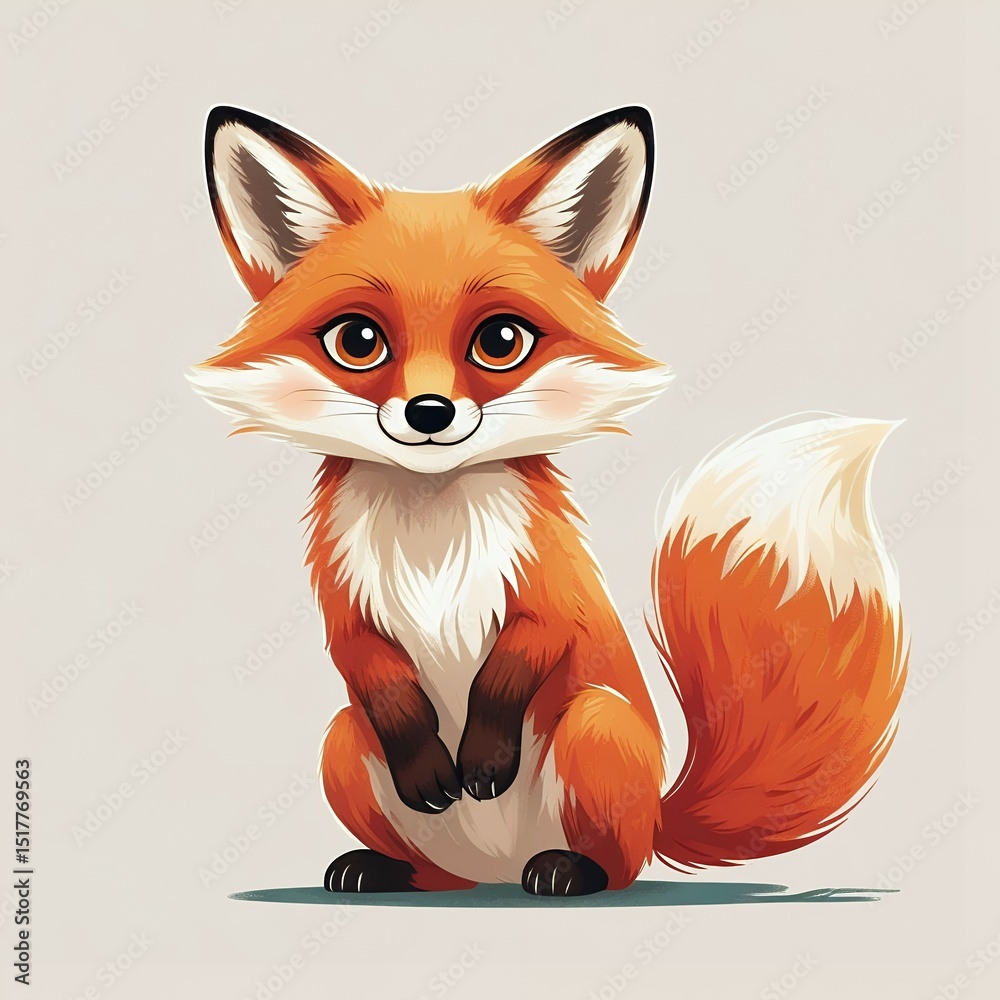 Obraz premium red fox cartoon