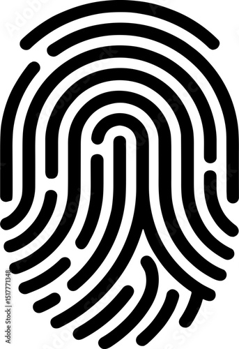 Abstract fingerprint illustration in black and white design  