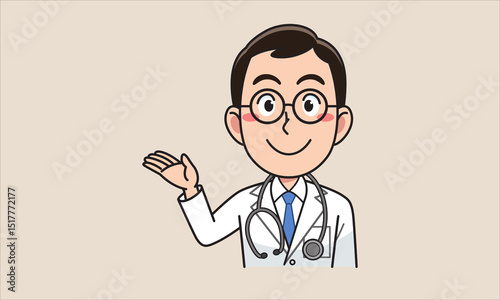doctor with stethoscope | character
