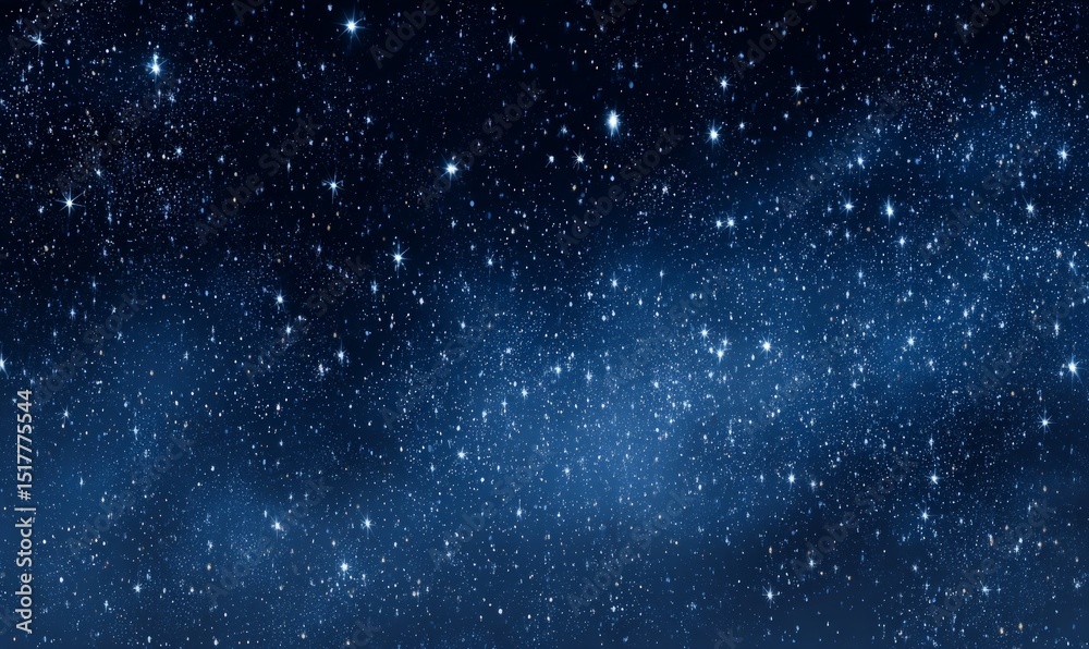 Fototapeta premium Dark Blue Night Sky with Sparkling Stars and Cosmic Dust