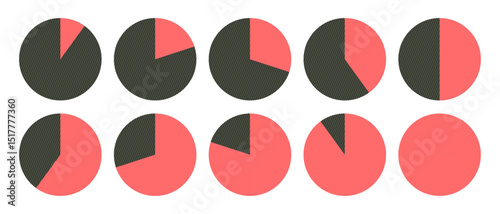 Infographic circle pie chart diagram loading interface for business presentation, UI, web design, isolated marketing map or download progress vector illustration.