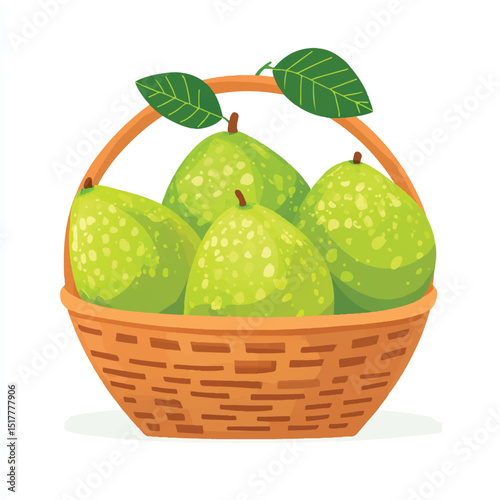 cute Guava fruits on basket