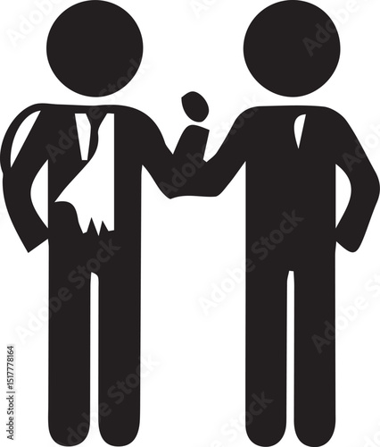 Black and white stick figure icon set representing cleaning and household chores