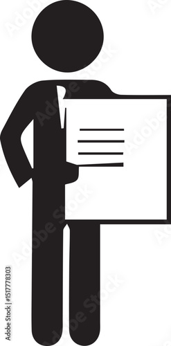 Black and white stick figure icon set representing cleaning and household chores
