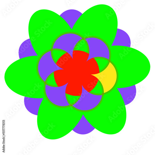 Green four-leaf clover vector illustration, a lucky Irish shamrock symbol for St Patrick's Day celebration