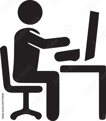 Black and white stick figure icon set representing cleaning and household chores