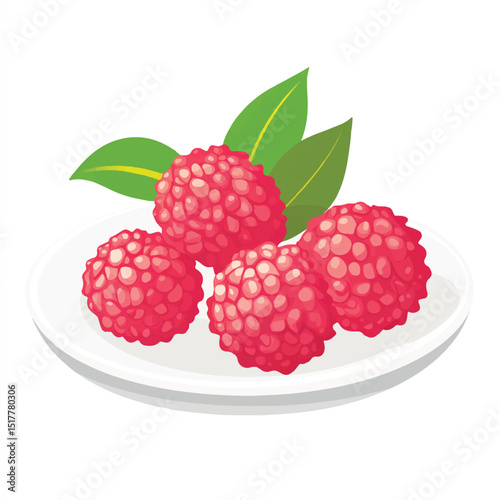 a cute Lychee on plate