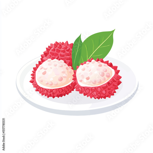 a cute Lychee on plate