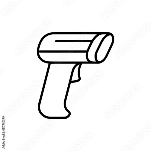 Barcode Scanner Icon: Simple Line Art for Retail and Inventory Management