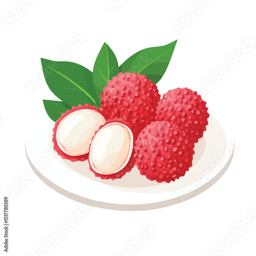 a cute Lychee on plate