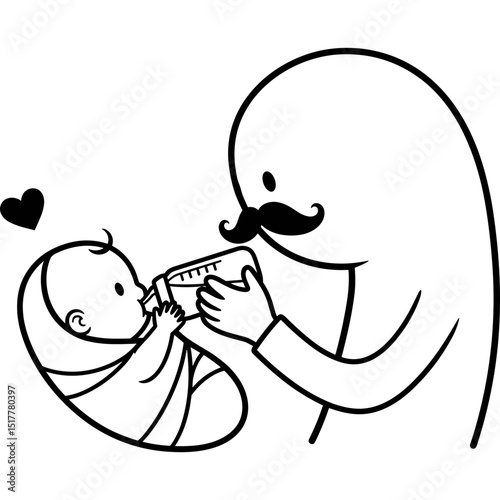 Father feeding baby with love in caring moment