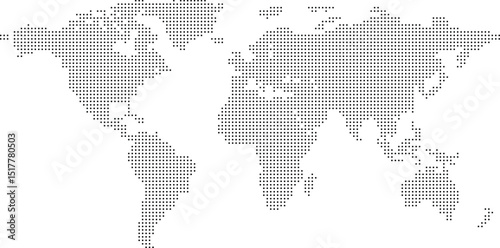 dotted world map created from black circular shapes vector illustration country continent  infographics, presentations, web design, background