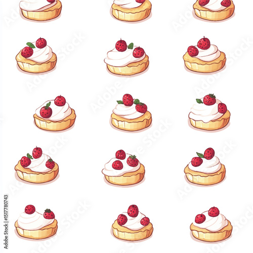 cute mini desserts pattern cake pie donut for sticker