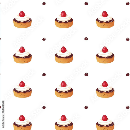 cute mini desserts pattern cake pie donut for sticker