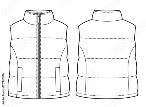 Kids down vest jacket fashion design
