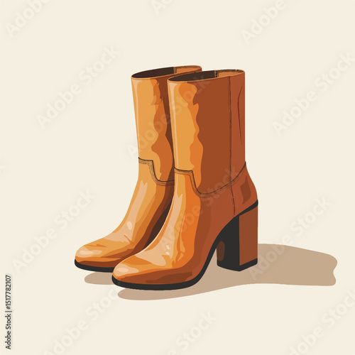 pair of fashion boots on soft shadows