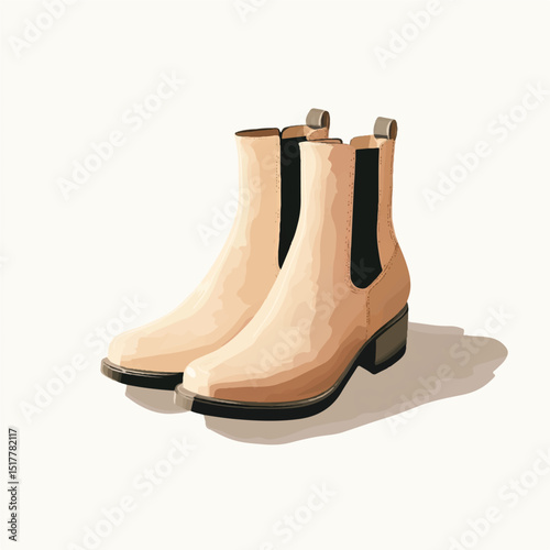 pair of fashion boots on soft shadows