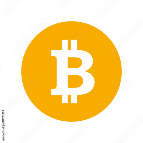 Bitcoin Symbol Vector Icon, Cryptocurrency Logo in Flat Style, Isolated Digital Currency, Blockchain, BTC sign for Business use, Editable