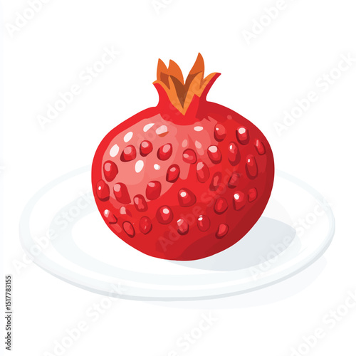 a cute Pomegranate fruit on plate