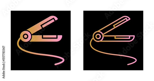 Hair Iron Icon Design