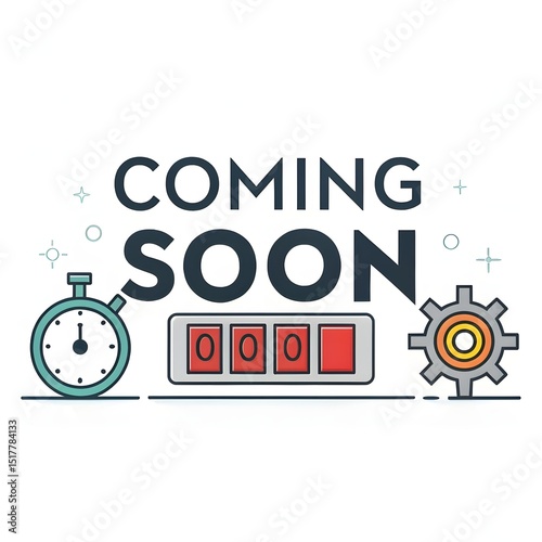 Modern Coming Soon Poster with Minimal Style and Countdown Concept
