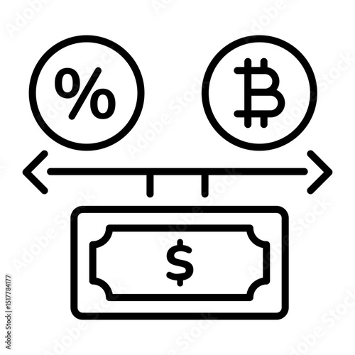 A linear style icon of capital balance