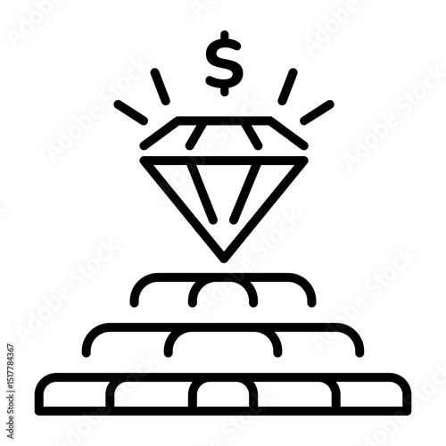 An outline style icon of wealth
