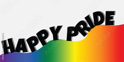 Happy pride 2025 artwork templeate with rainbow color background.