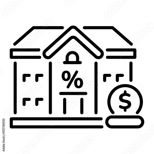 A linear style icon of mortgage