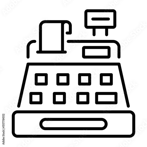 An outline style icon of cash register