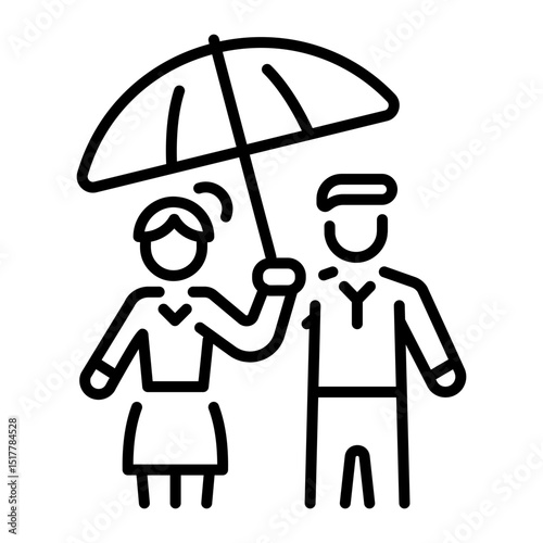 An outline style icon of employee coverage