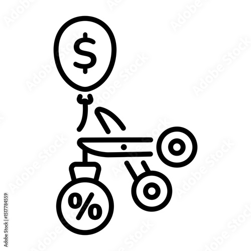 A line style icon of deduction