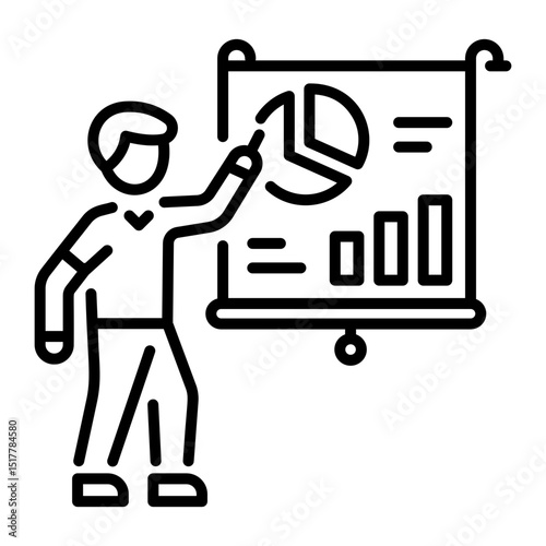 A linear style icon of business coaching