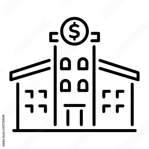 An outline style icon of tax office