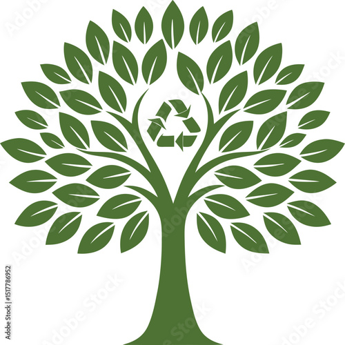 Green tree recycling nature ecology symbol