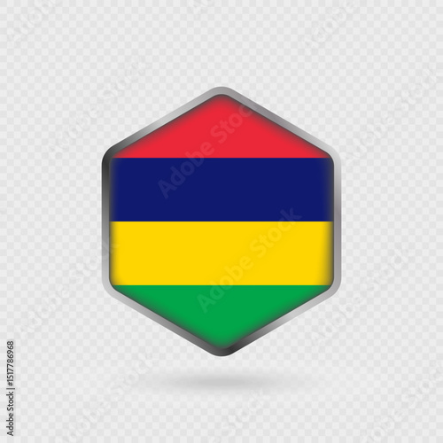 Mauritius Flag Icon in Hexagon Shape. Free Download Mauritius Flag Icon in Hexagon Shape. - GFXLoad