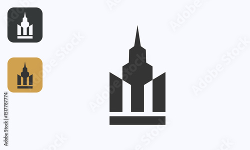 M Letter Building Logo Design Hotel Architecture Icon Template