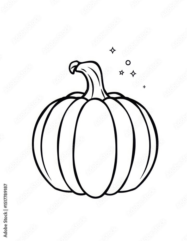 Autumn Harvest Line Art Pumpkin Illustration Autumn Harvest Line Art Pumpkin Illustration