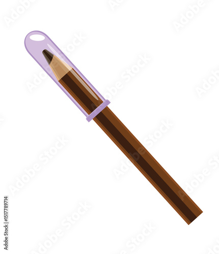 Illustration of an Eyebrow Pencil with Brush