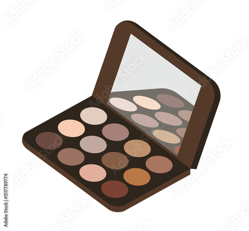 Flat Illustration of an Eyeshadow Palette