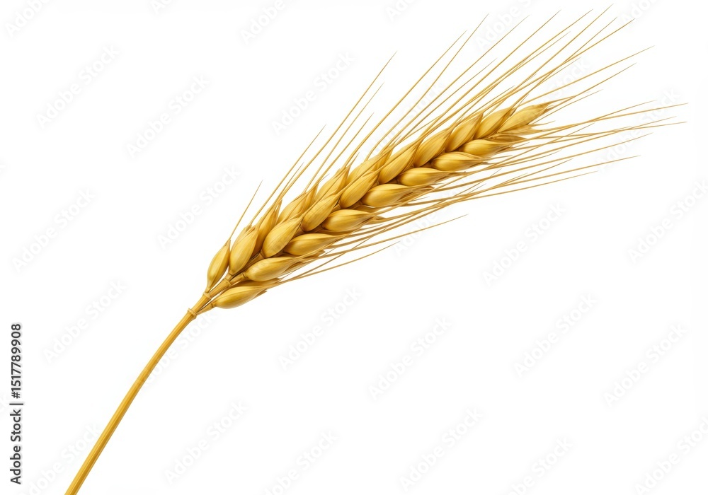 Golden barley stalk, a symbol of harvest, nutrition, and agricultural prosperity Golden barley stalk, a symbol of harvest, nutrition, and agricultural prosperity