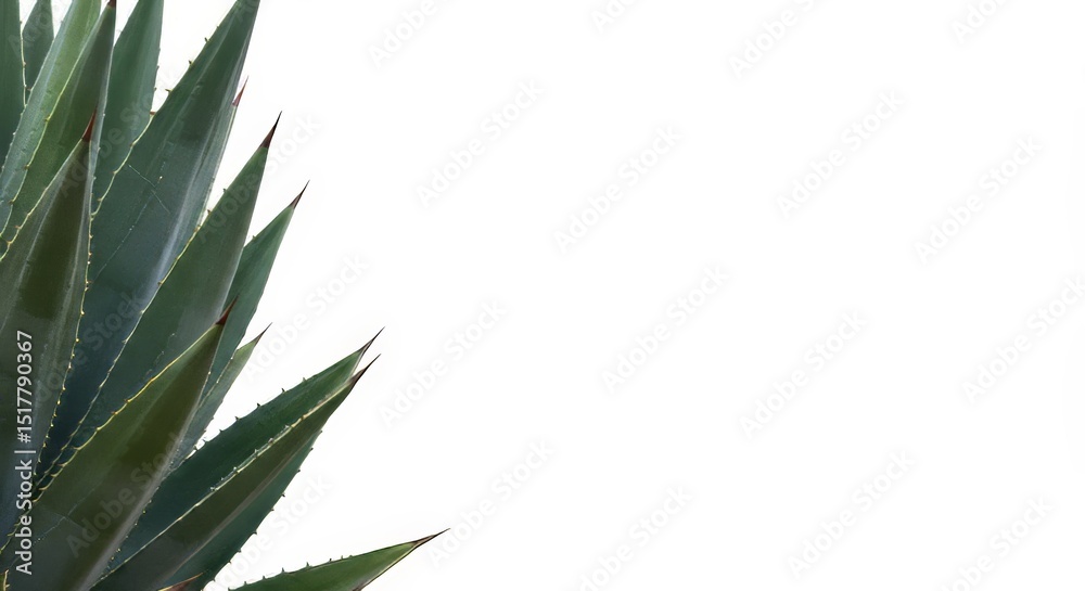 Fototapeta premium Striking Agave Plant on Isolated White Background for Design Elements