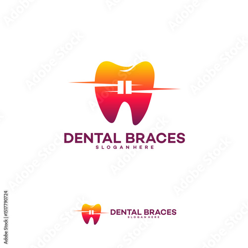 Vibrant  design featuring dental braces.
